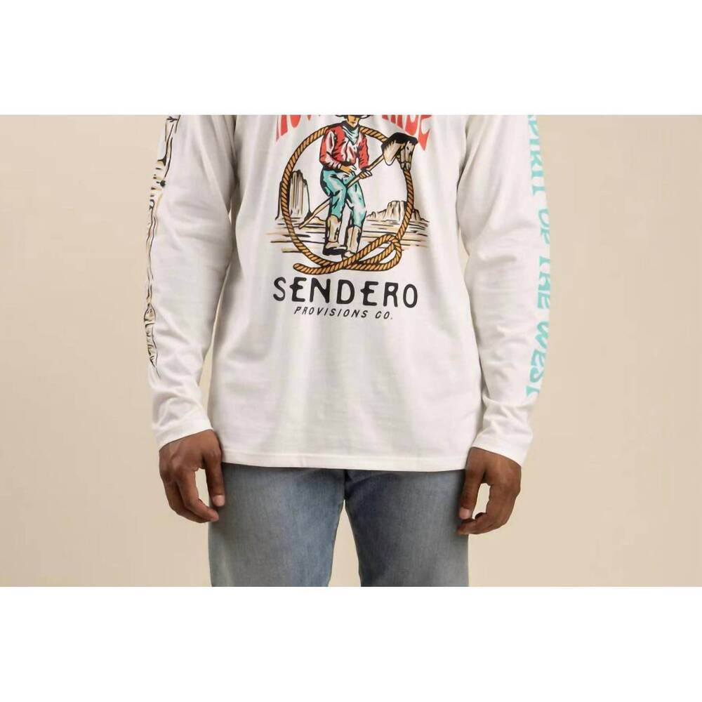 NEW SENDERO PROVISIONS CO. stick horse long sleeve t-shirt in vintage white
